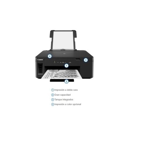 Impresora Monocromática de Inyección de Tinta Pixma GM2010 con Hi-Speed USB,Wi-Fi, Ethernet, A4, A5, B5, Carta, legal,600 x 1200 PPP.Incluye botellas GI-10