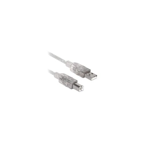 CABLE USB 2.0 TIPO AB, DE 1.8 METROS, TRANSLÚCIDO - Cable Impresora Notebook Laptop Escritorio Hub