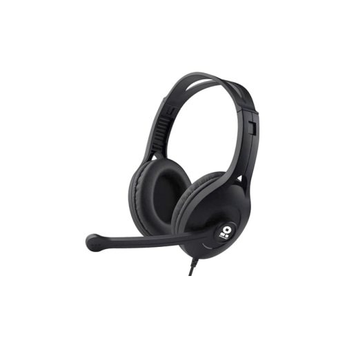 BROBOTIX DIADEMA ALAMBRICA TIPO GAMER CON MICRÓFONO - ALTURA DE AURICULARES AJUSTABLES, ALMOHADILLAS ACOLCHADAS, MICRÓFONO AJUSTABLE, 1 Conector 3.5 mm para Microfono y Audio - Control de Volumen - Color Negro
