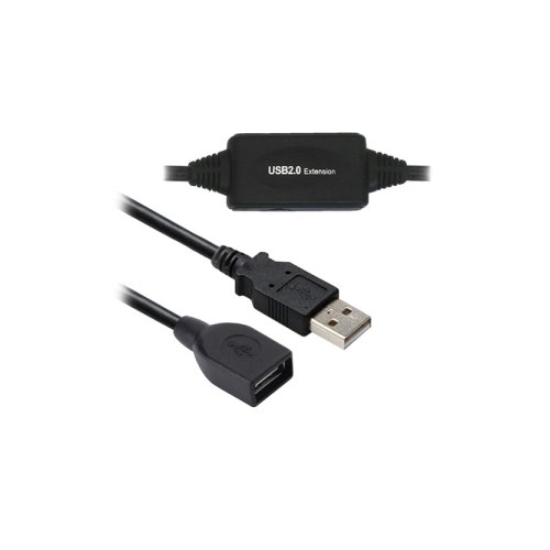 CABLE USB V2.0 EXTENSIÓN ACTIVA 20 METROS COLOR NEGRO - Cable Impresora Notebook Laptop Escritorio Hub