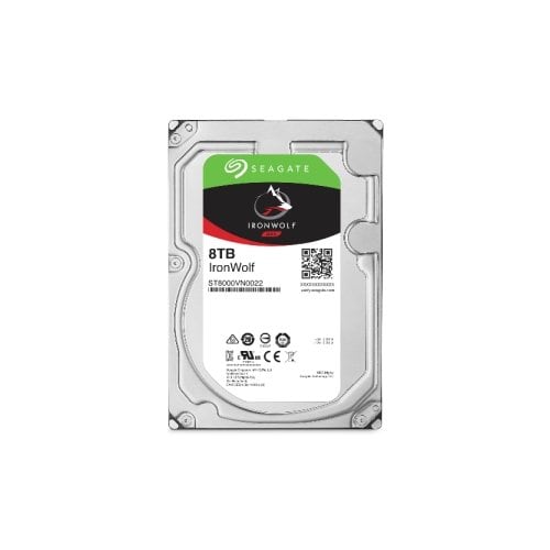 Disco Duro Interno 8TB 3.5" SATA 6Gb/s 7200RPM 256MB, para NAS de 1-8 bahías, Hot Plug 24x7, 3 años de garantía, IronWolf NAS Seagate