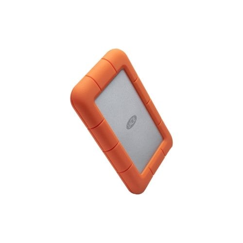 Disco Duro Externo Portatil 5TB USB 3.0 Rugged Mini Resistente a impactos, lluvia y presión, Windows &amp; Mac, Plata-Naranja 2 Años de Garantía