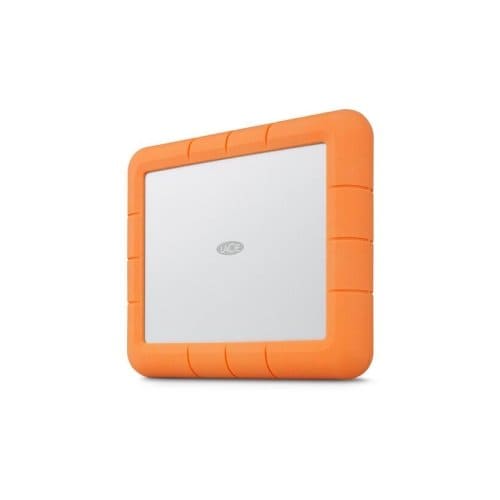Disco Duro Externo Portatil 8TB USB 3.1 Tipo USB-C, Rugged RAID Shuttle 0/1, Resistente a impactos, lluvia y presión, Windows &amp; Mac, Plata-Naranja, 2 Años de Garantía,Incluye Cable USB-C