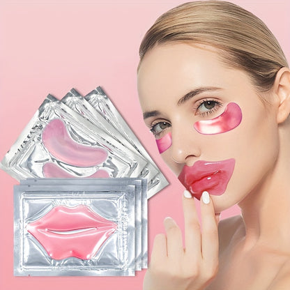 Mascarilla de ojos con cristales rosas (3 unidades x 2 o 5 unidades x 2), hidratante, rejuvenecedora, para el cuidado de la piel y exfoliante.