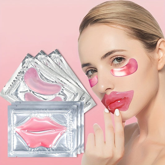 Mascarilla de ojos con cristales rosas (3 unidades x 2 o 5 unidades x 2), hidratante, rejuvenecedora, para el cuidado de la piel y exfoliante.
