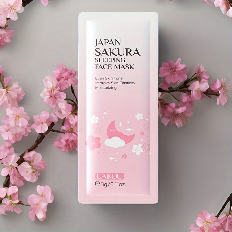 Mascarilla facial nutritiva Sakura Luxe: mascarilla nocturna hidratante, reparadora e iluminadora para una piel radiante. Ideal para viajes, sin necesidad de lavado y esencial para las rutinas de cuidado de la piel.