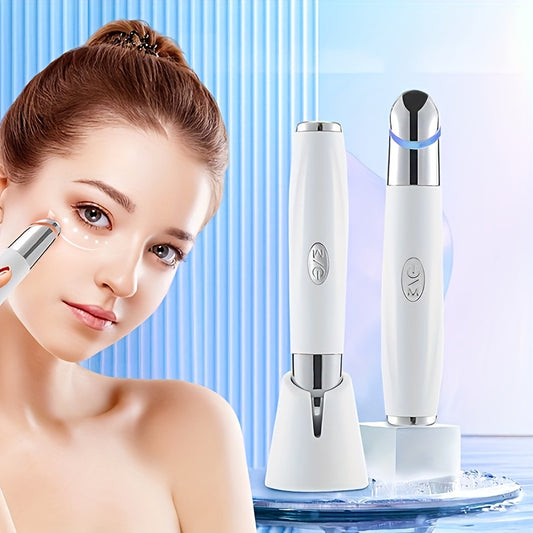 Masajeador de ojos y rostro con varita, con calor y vibración, reafirmante, para ojos cansados, bolsas y ojeras, cuidado de la piel para ojos, absorción de productos de belleza.