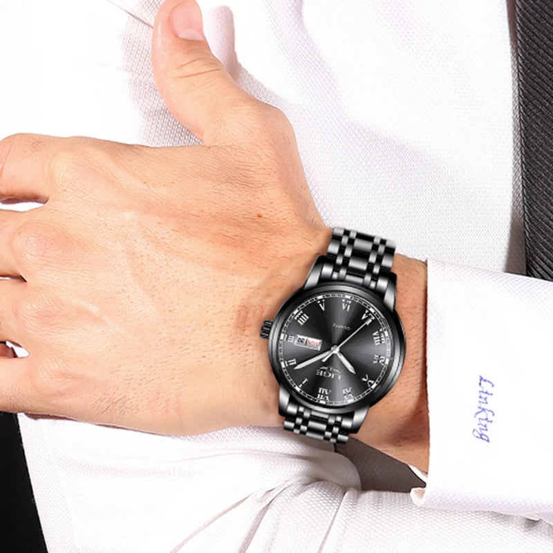 LIGE, nueva marca de lujo, reloj de pulsera de primera moda para negocios y ocio, relojes deportivos impermeables, reloj de cuarzo con calendario, reloj Masculino