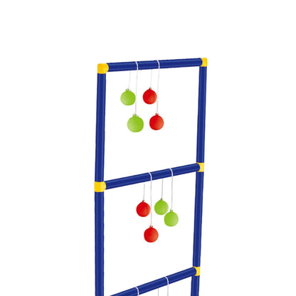 Juego de lanzamiento de pelota con escalera para césped, patio, juego interactivo familiar, soporte de golf con escalera para niños, portátil, para deportes en interiores y exteriores