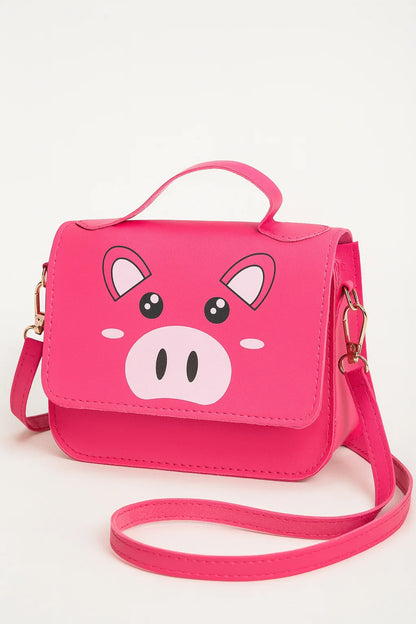 Mini bolso bandolera con divertido estampado de cerdos en varios colores