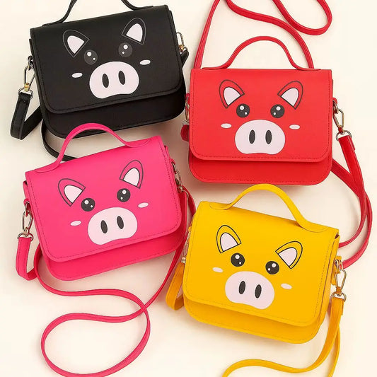 Mini bolso bandolera con divertido estampado de cerdos en varios colores