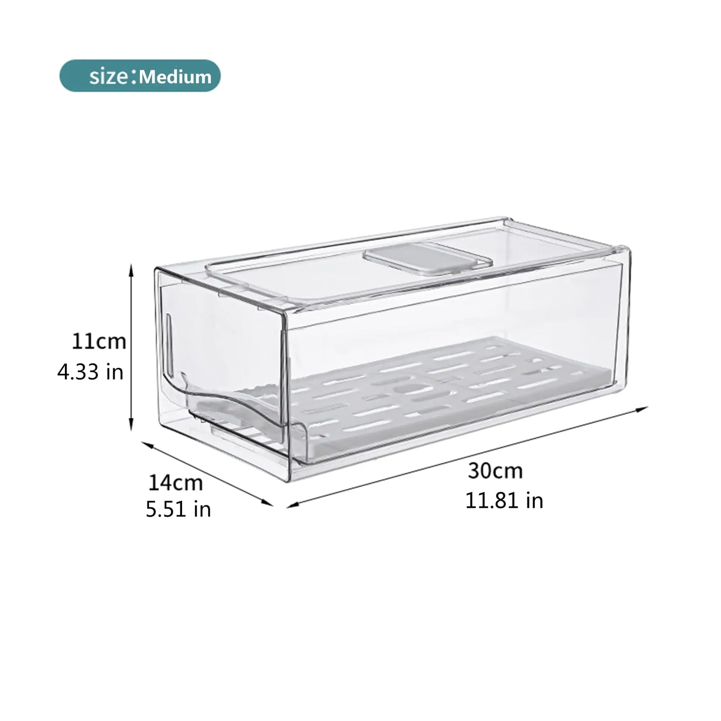 Organizador de refrigerador, contenedores apilables para refrigerador, contenedores reutilizables para almacenar alimentos, organizador de cajones para refrigerador en la cocina del hogar.