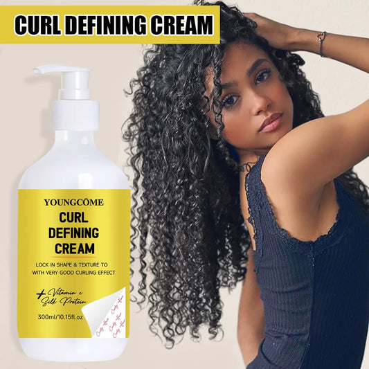 Crema para peinar rizos con elastina y aceites nutritivos: define rizos, reduce el frizz y repara el cabello dañado para lograr ondas saludables y con volumen.