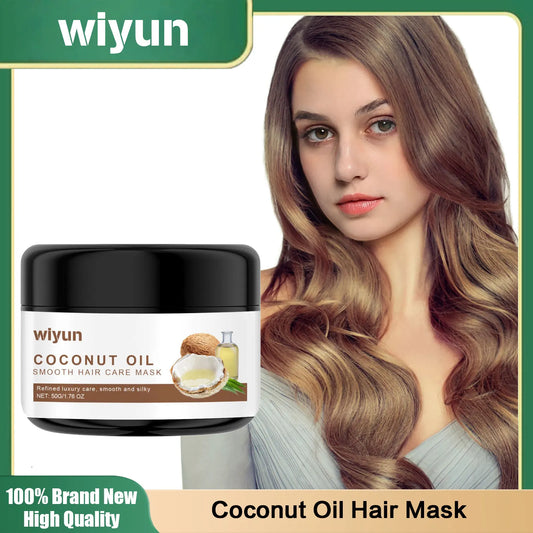 Mascarilla capilar de aceite de coco, reparadora, seca, dañada, suavizante, encrespada, rizada, suave, brillante, nutritiva, con tratamiento de queratina.