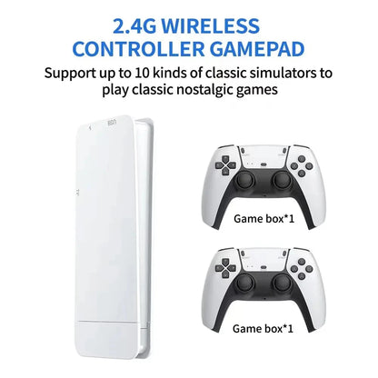 Consola de videojuegos portátil M15 4K 64 GB con más de 20 000 juegos retro, mandos inalámbricos, consola de juegos HD y más de 20 simuladores.