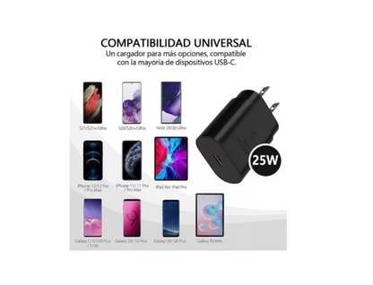Cargador Samsung Carga Rapida 25w Tipo CA Tipo C 
