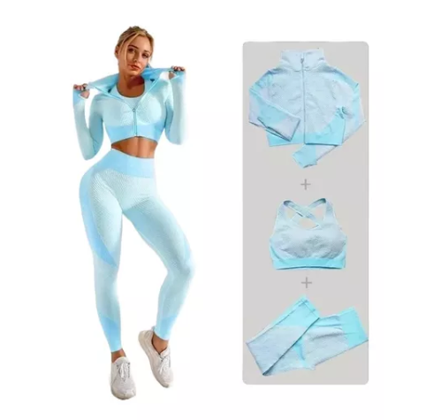 Conjunto Leggings Ropa Deportiva Fitness Conjunto Camisa 3 Pzas