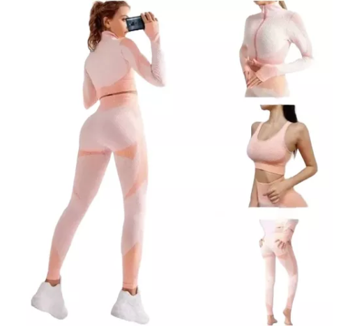 Conjunto Leggings Ropa Deportiva Fitness Conjunto Camisa 3 Pzas