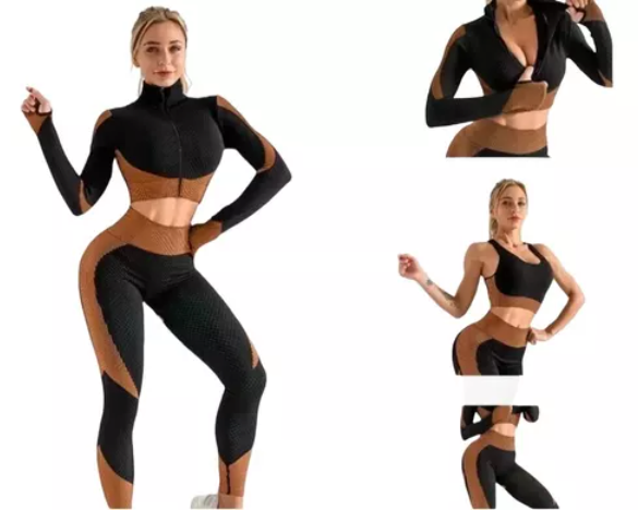 Conjunto Leggings Ropa Deportiva Fitness Conjunto Camisa 3 Pzas