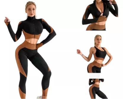 Conjunto Leggings Ropa Deportiva Fitness Conjunto Camisa 3 Pzas