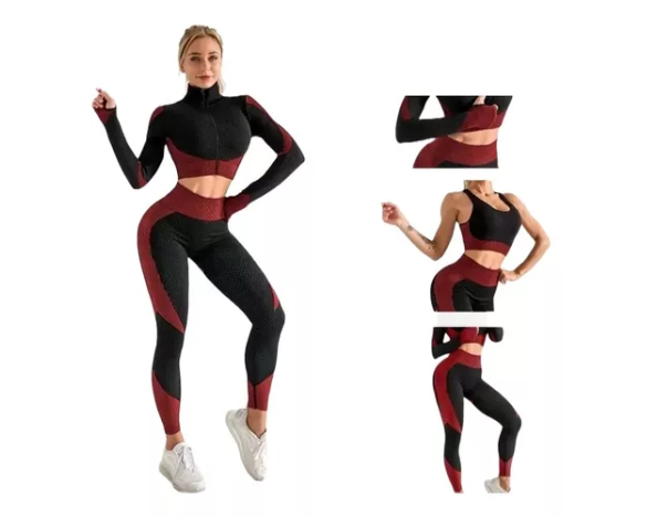 Conjunto Leggings Ropa Deportiva Fitness Conjunto Camisa 3 Pzas