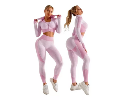 Conjunto Leggings Ropa Deportiva Fitness Conjunto Camisa 3 Pzas