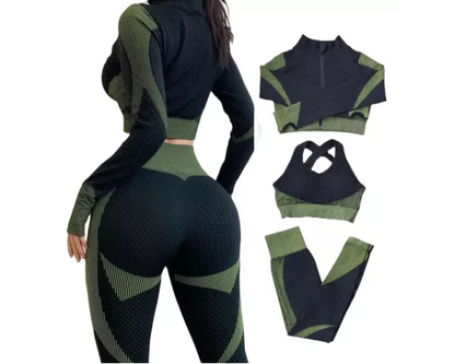 Conjunto Leggings Ropa Deportiva Fitness Conjunto Camisa 3 Pzas