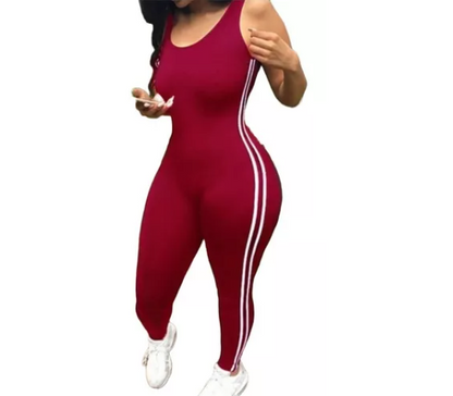 Leggings Mono Deportivo Ajustado A Rayas Para Mujer