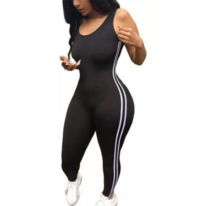 Leggings Mono Deportivo Ajustado A Rayas Para Mujer