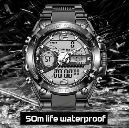 Reloj Lige Digital Militar Deportivo Led Resistente 50mtrs