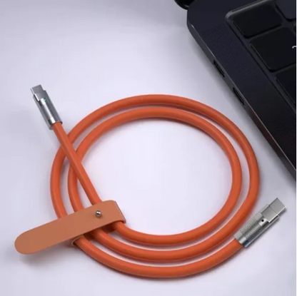 Cable Silicona De Carga Súper Rápida Datos Tipo C 120w 6a 2m