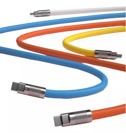 Cable Silicona De Carga Súper Rápida Datos Tipo C 120w 6a 2m