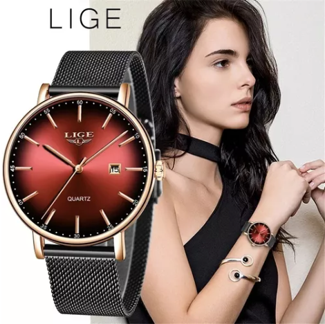 Reloj Lige Para Mujer Resistente Al Agua De Acero Inoxidable