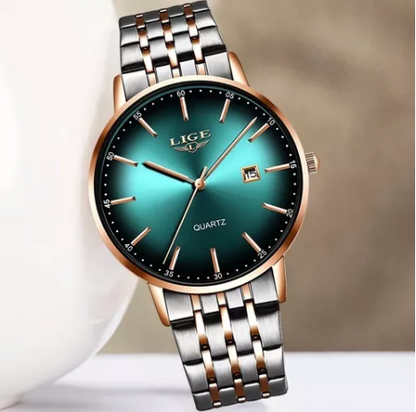 Reloj Lige Para Mujer Resistente Al Agua De Acero Inoxidable