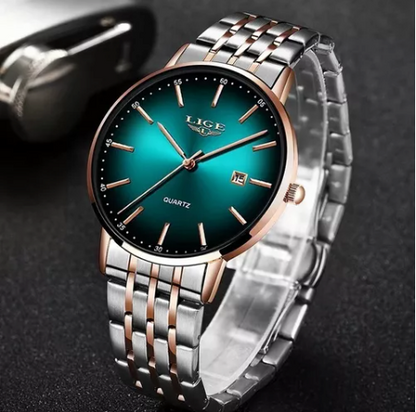 Reloj Lige Para Mujer Resistente Al Agua De Acero Inoxidable