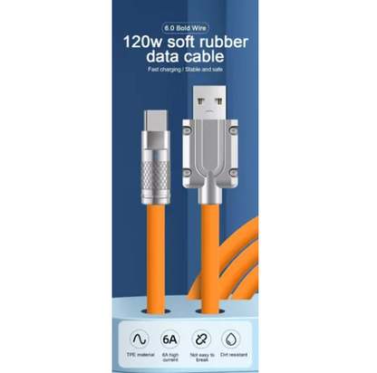 Cable De Datos Carga Súper Rápida Usb A - Tipo C 120w 6a 2m