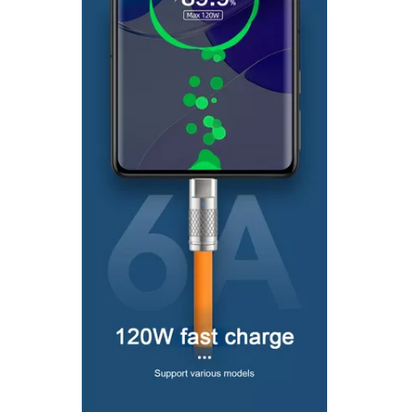Cable De Datos Carga Súper Rápida Usb A - Tipo C 120w 6a 2m