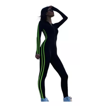 Leggings Patchwork Ropa Deportiva A Rayas Verde Fitness