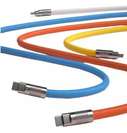 Cable Silicona De Carga Súper Rápida Datos Tipo C 120w 6a 1m