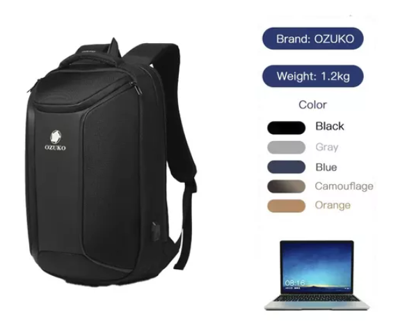 Ozuko Mochila Negocios Impermeable Antirrobo Para Laptop Agregar a favoritos