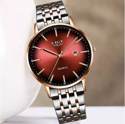 Reloj Lige Para Mujer Resistente Al Agua De Acero Inoxidable