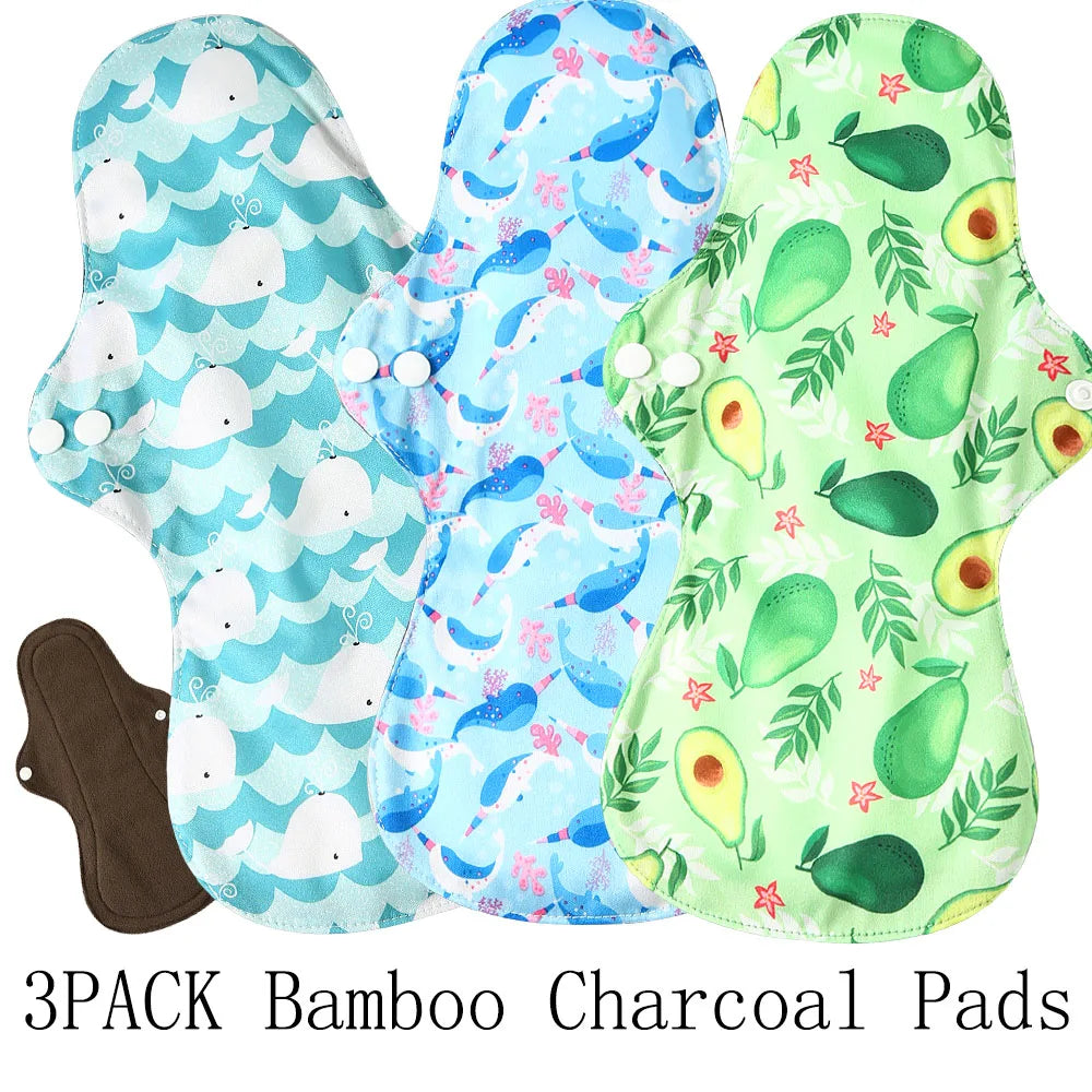 3 compresas menstruales reutilizables de bambú orgánico extragrandes, compresas para flujo abundante, lavables, para mamás, para uso nocturno.