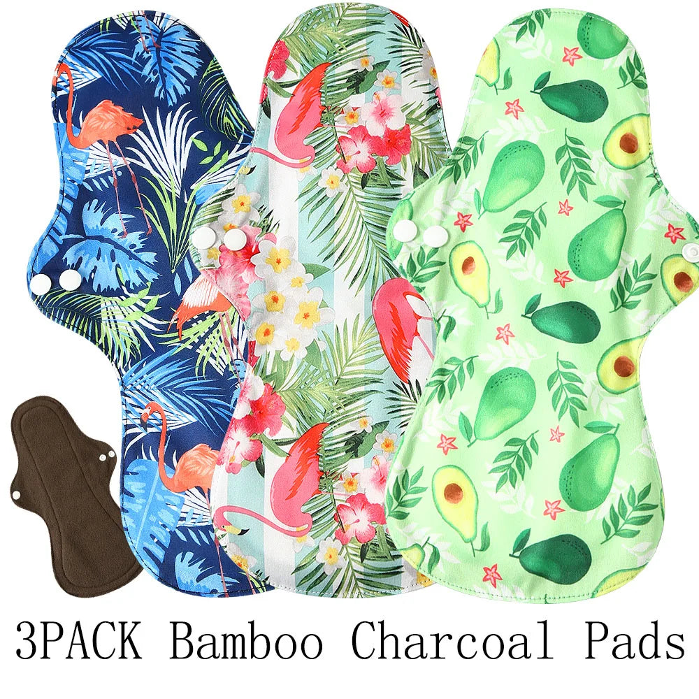 3 compresas menstruales reutilizables de bambú orgánico extragrandes, compresas para flujo abundante, lavables, para mamás, para uso nocturno.