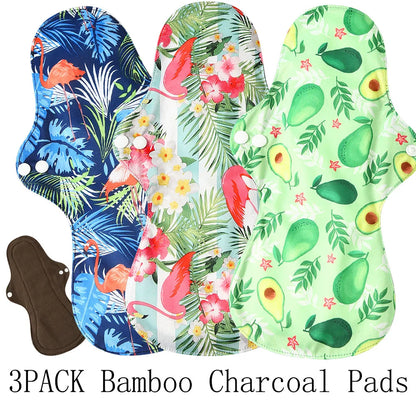 3 compresas menstruales reutilizables de bambú orgánico extragrandes, compresas para flujo abundante, lavables, para mamás, para uso nocturno.