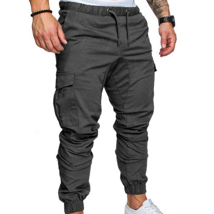 Sweatpants  Streetwear Trousers Men's Pants Waist Drawstring Ankle Tied Skinny Cargo Pants Men Casual Solid Color Pants