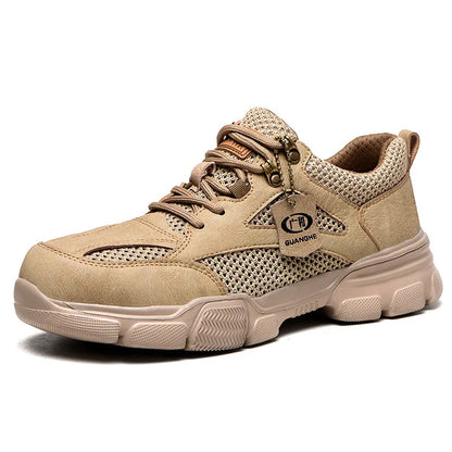Zapatos de seguridad para hombre y mujer 2024, ligeros, indestructibles, con puntera de acero y plantilla de Kevlar.