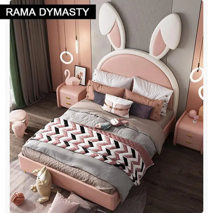 Camas para niños Camas de animales Dormitorio para niñas Muebles Marco de madera maciza Cama para niñas Chambre bebe Camas suaves Camas de conejo