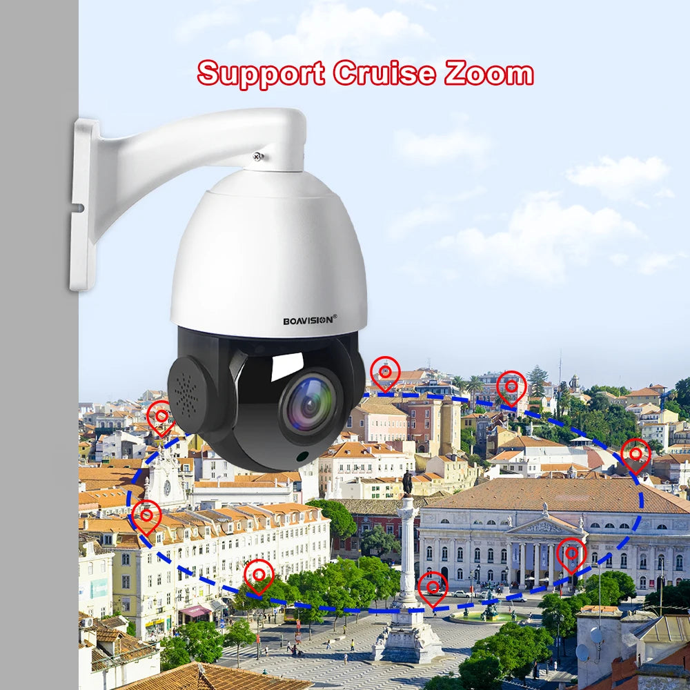 Cámara IP domo de alta velocidad para exteriores, zoom 30x, PoE, PTZ, 4K, 8MP, 5MP, audio H.265, visión nocturna, 80 m, compatible con protocolo Hikvision.