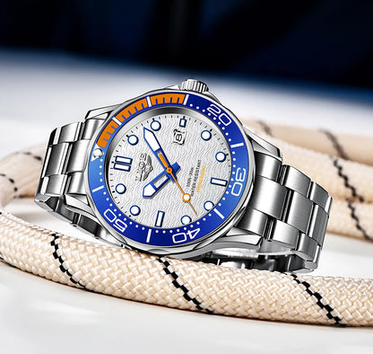 LIGE - Reloj de buceo de lujo para hombre, marca superior, resistente al agua hasta 3 ATM, con fecha, deportivo, de cuarzo, Masculino