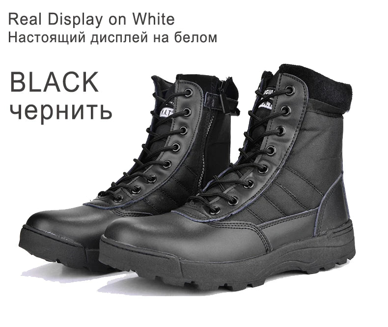 Botas de combate para hombre, botines tácticos de caña alta (tallas 36-46), calzado de seguridad para trabajo, botas de motociclista.